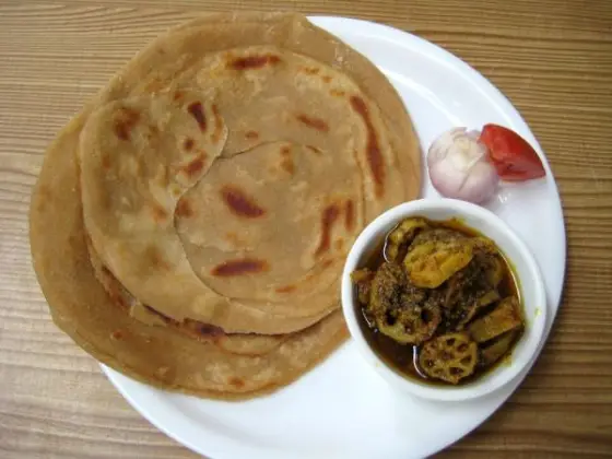 Laccha paratha with sabzi